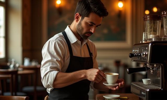 Barista in Wiener Kaffeehaus