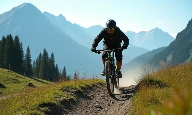 Mountainbiker auf Tiroler Trail